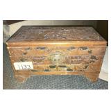 Carved wooden box