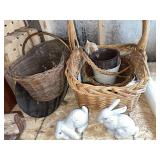 Baskets and rabbit decor