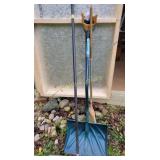 Shovel,  brooms and saw
