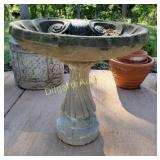 Concrete bird bath