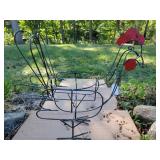 Wire rooster plant holder