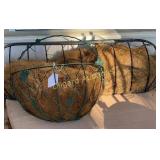 Two metal planter baskets