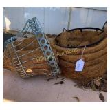 Metal hanging baskets with coco liner