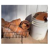 Misc clay pots, bucket and more
