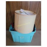 Tote of flannel and lampshade