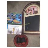 8 piece beverage set, plates and cups, sign, more