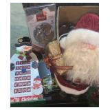 Snowman count down, flask, shower head, and Santa