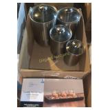 Candle holder set, Kozi, and Stainless canisters