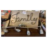 Mounted light fixture and decorative Family sign