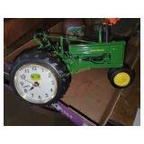 John Deere clock, Stihl ball cap, pig bell