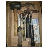 Tools! Hammers, adjustable wrench, rubber mallet