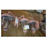 Seeded glass & metal lights