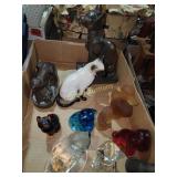 Misc glass and ceramic animal figurines
