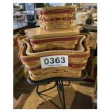 (3) Longaberger baskets and stand