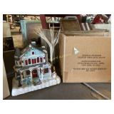 Lighted fiber optic house, Christmas figure