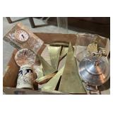 Clock, metal ships decor and more