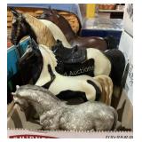 (3) Breyer and (2) western horse figurines