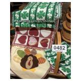 Longaberger baskets, table runners, place mats