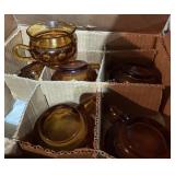 Punch bowl sets, crystal goblets