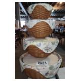 (4) Longaberger baskets with storage bowls