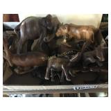 Wood animal figurines