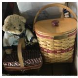 (2) Longaberger baskets & stuffed bear