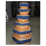 (6) stacking Longaberger baskets