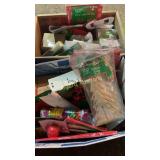 Christmas decor, table cloths, bells, bows & more