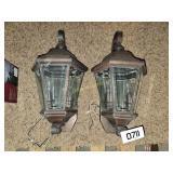 (2) Rustic brown light fixtures