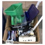 Small roasting pan, hand  seeder, misc