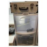 Plastic storage container and contents