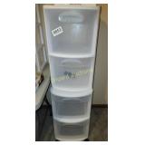 (2)  2-drawer plastic drawers