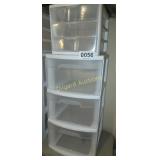 (2) 3-drawer plastic storage