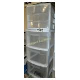 (2) 3-drawer Plastic storage