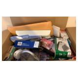 Misc office supplies, paper clips, pens and more