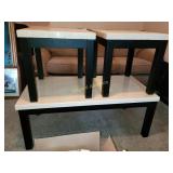 Faux marble top coffee table and end tables