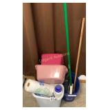Trash cans, mop buckets, paper towels & misc