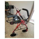 Red walker with brakes