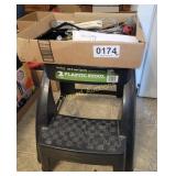 Step stool and various kitchen utensils