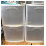 (2) Sterilite plastic cabinets