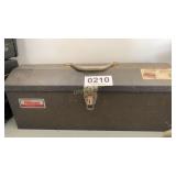 Metal tool box screwdrivers, knife and more