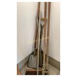 Broom, post whole digger, shovel and more