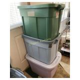 (3) totes with lids