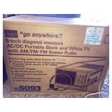 5" B&W TV in box
