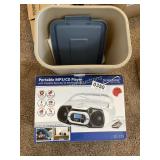 Portable MP3/CD player and trash can