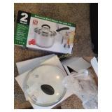 2 Qt saucepan (NIB), (3) 8 inch lids