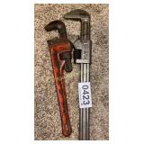 (2) Pipe wrenches