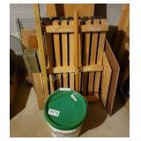 Joint compound (1/2 full), misc wood