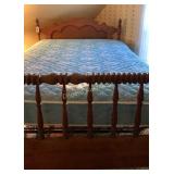 Full size bed with wooden head board/foot board