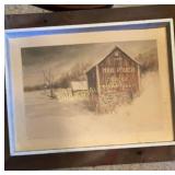 (2) Barn pictures, owl and mirror